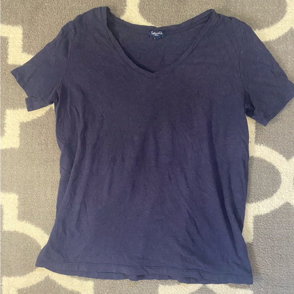 Splendid Navy V-neck T-Shirt